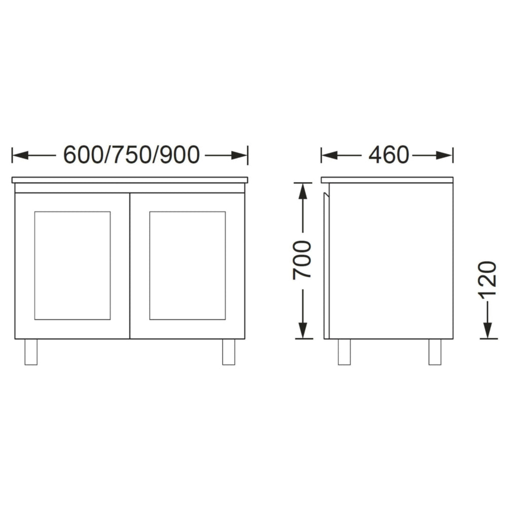 BTH SHAKER PROFILE MATTE WHITE 750MM SINGLE BOWL FLOOR STANDING VANITY
