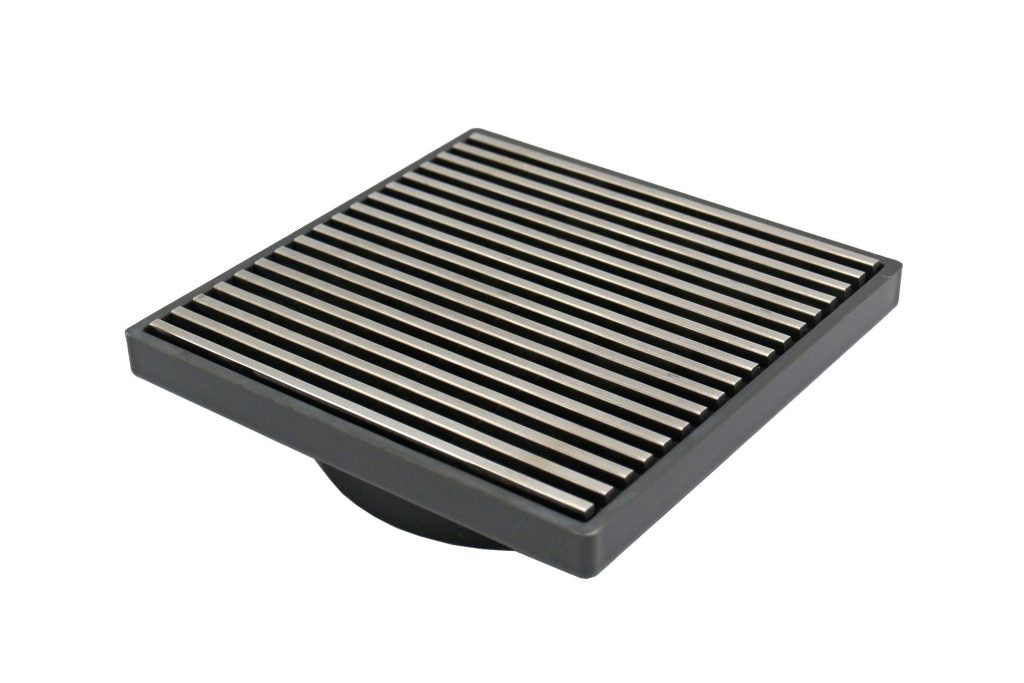 GRATES2GO SLIMLINE UPVC POINT DRAIN WITH WEDGE WIRE GRATE GREY 117MM