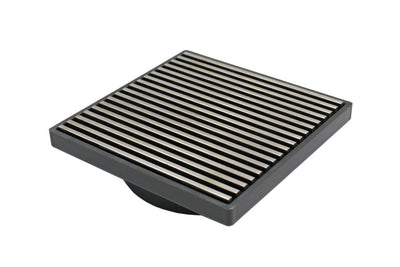 GRATES2GO SLIMLINE UPVC POINT DRAIN WITH WEDGE WIRE GRATE GREY 117MM