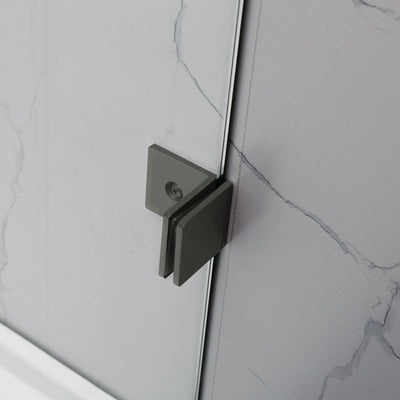 COVEY FIXED AND SWING PANEL DOUBLE HINGED BATH SCREEN GUN METAL GREY