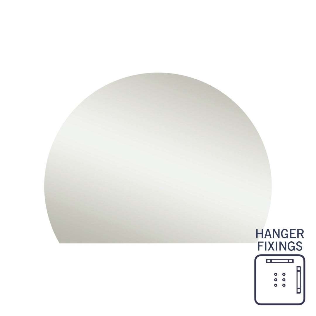 THERMGROUP ABLAZE STANDARD D-SHAPE POLISHED EDGE HUNG MIRROR 1200MM