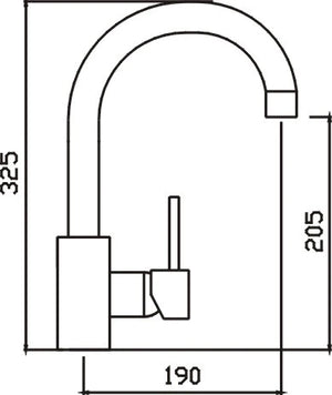 HELLYCAR IDEAL SINK MIXER 325MM BRUSHED NICKEL