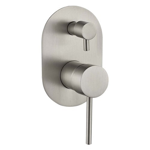 HELLYCAR IDEAL WALL MIXER WITH DIVERTER BRUSHED NICKEL 35MM