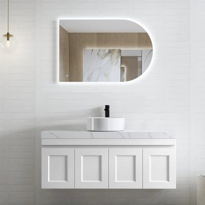 OTTI HAMPTON MARK II MATTE WHITE 1200MM SINGLE BOWL WALL HUNG VANITY