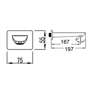 IKON KARA WALL OUTLET 197MM MATTE BLACK