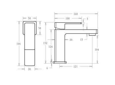 IKON CERAM LEAD FREE BASIN MIXER 152MM BRUSHED GOLD