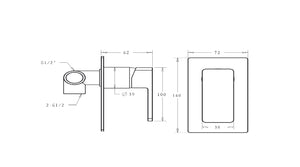 IKON CERAM WALL MIXER 140MM BRUSHED NICKEL