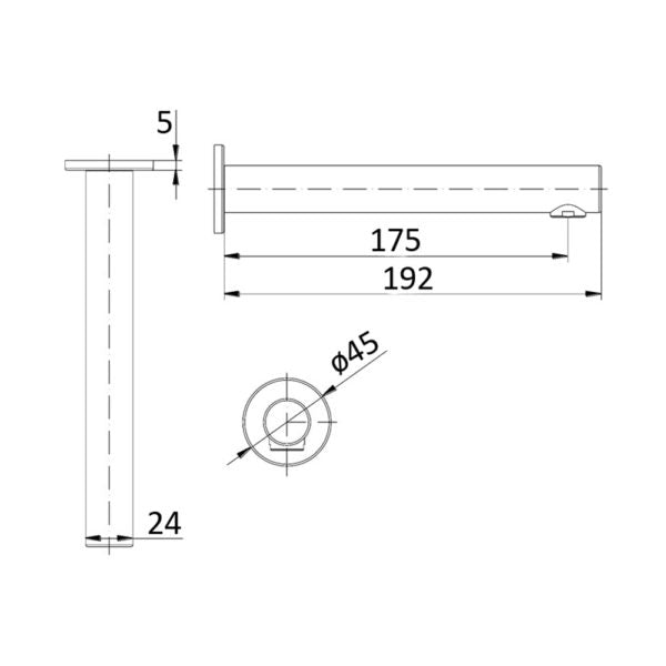 IKON HALI WALL OUTLET 192MM BRUSHED NICKEL