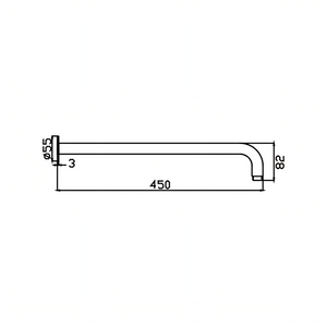 HELLYCAR CHRIS WALL SHOWER ARM AND SHOWER HEAD 200MM BLACK