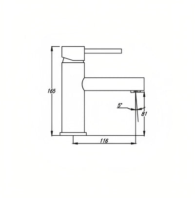 HELLYCAR IDEAL LEAD FREE BASIN MIXER 165MM BRUSHED GOLD