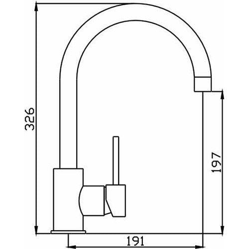 HELLYCAR IDEAL SINK MIXER 326MM BRUSHED GUN METAL