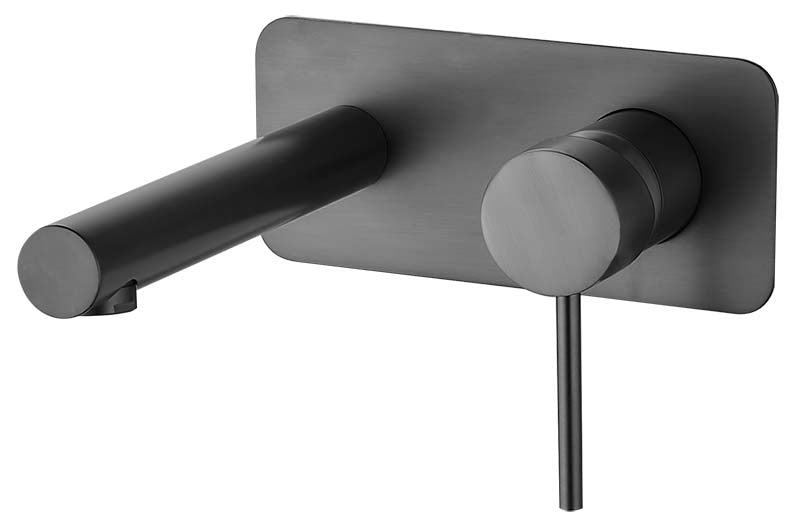 HELLYCAR IDEAL WALL MIXER WITH OUTLET 182MM BRUSHED GUN METAL