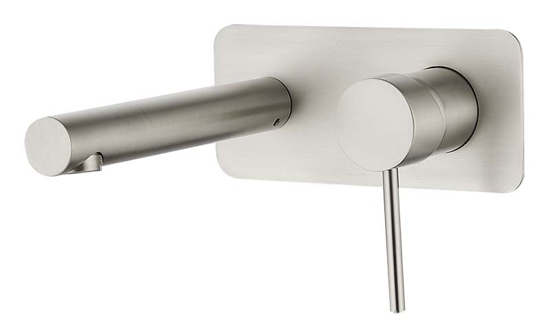 HELLYCAR IDEAL WALL MIXER WITH OUTLET 180MM BRUSHED NICKEL