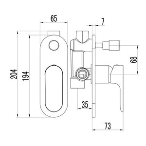IKON BANDA WALL MIXER WITH DIVERTER 204MM CHROME