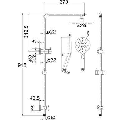 IKON CORA ROUND MULTI FUNCTION SHOWER SET CHROME