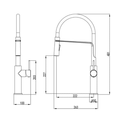 IKON HALI LEAD FREE MULTI-FUNCTION SINK MIXER 481MM BRUSHED NICKEL