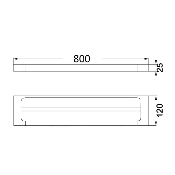 IKON SETO DOUBLE NON-HEATED TOWEL RAIL CHROME 600MM AND 800MM