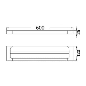 IKON SETO DOUBLE NON-HEATED TOWEL RAIL CHROME 600MM AND 800MM