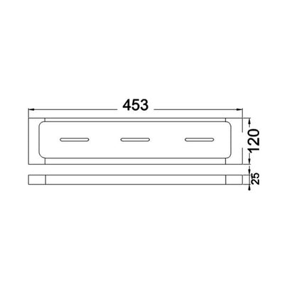 IKON SETO METAL SHELF CHROME 453MM