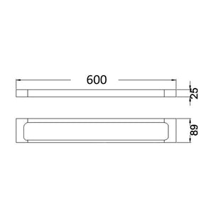 IKON SETO SINGLE NON-HEATED TOWEL RAIL CHROME 600MM AND 800MM