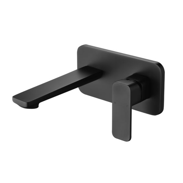 IKON SETO LEAD FREE WALL BASIN MIXER 200MM MATTE BLACK
