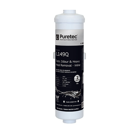 PURETEC INLINE / EXTERNAL FRIDGE FILTER CARTRIDGE, 10" 1/4, 1 MICRON