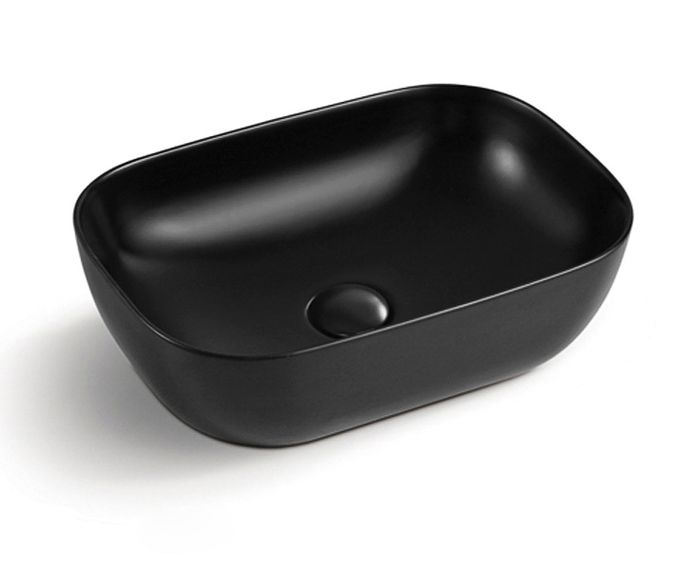 INSPIRE ABOVE COUNTER CERAMIC BASIN MATTE BLACK 455MM