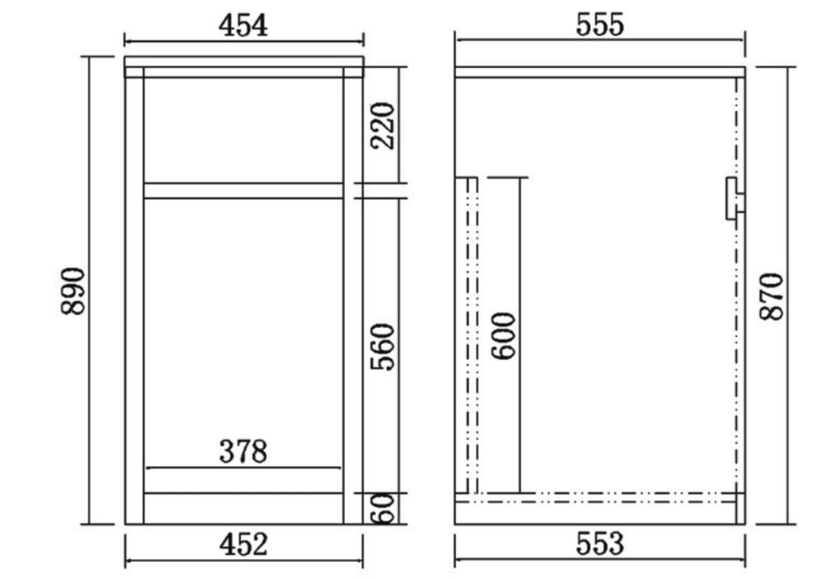 POSEIDON LAUNDRY CABINET AND TUB 454MM WHITE