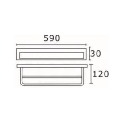 INSPIRE RECXIS DOUBLE NON-HEATED TOWEL RAIL CHROME 600MM AND 750MM
