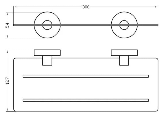 INSPIRE RONDO METAL SHELF CHROME 300MM