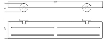 INSPIRE RONDO METAL SHELF CHROME 600MM