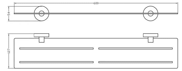 INSPIRE RONDO METAL SHELF CHROME 600MM