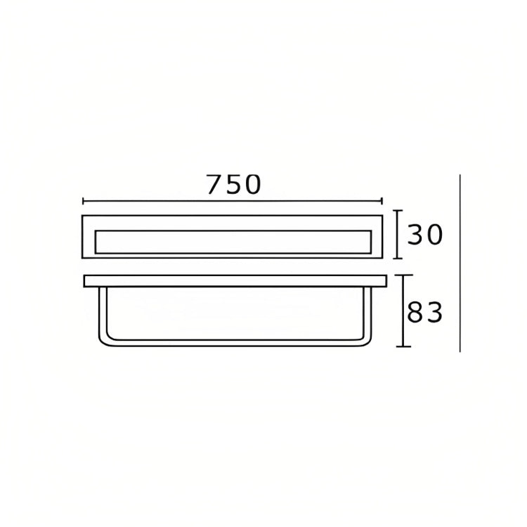 INSPIRE SINGLE NON-HEATED TOWEL RAIL CHROME 600MM AND 750MM