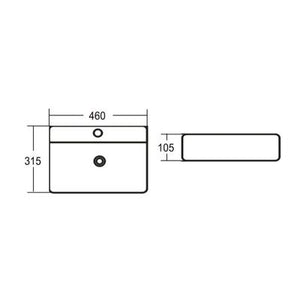 INSPIRE WALL HUNG BASIN WHITE 460MM
