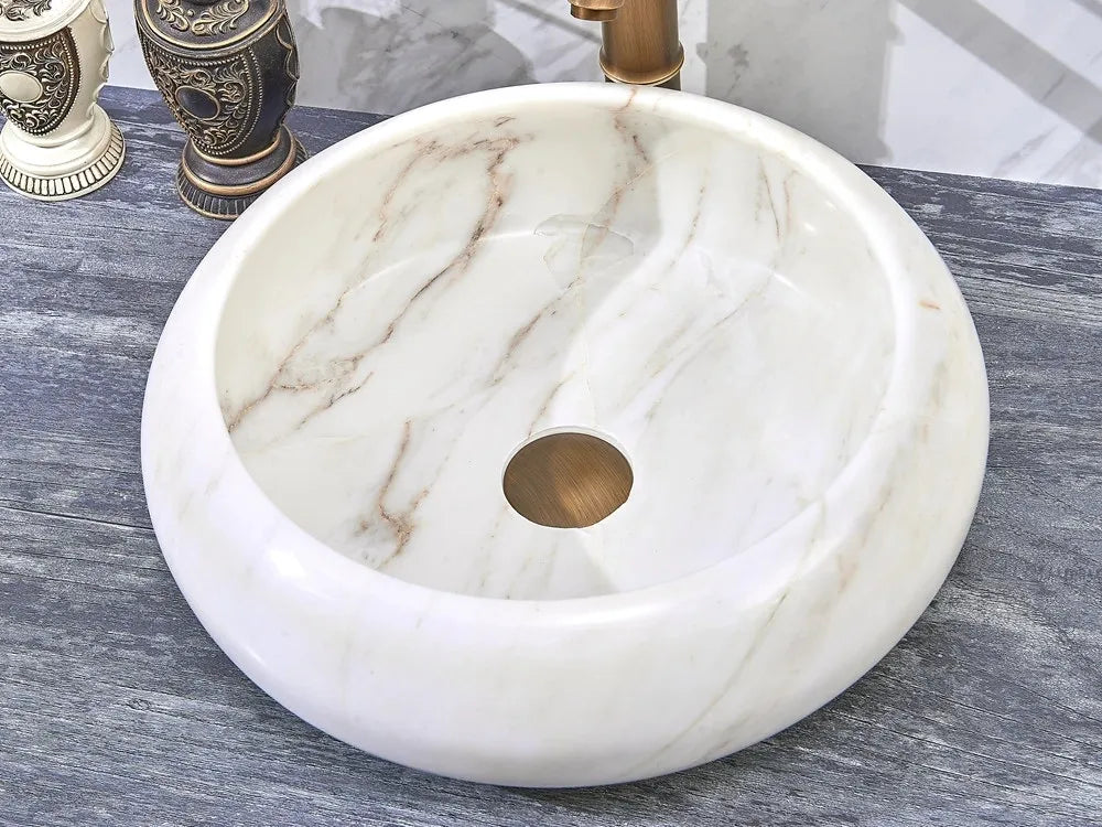 INFINITY ART BASIN NATURE STONE ROUND MARBLE 420MM