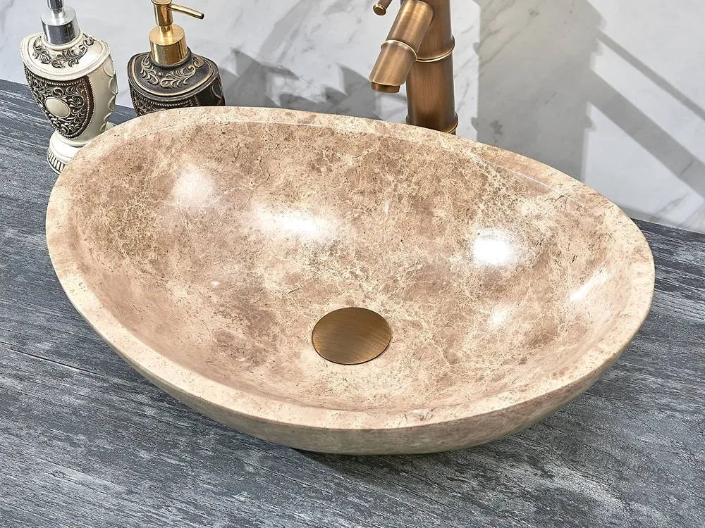 INFINITY ART BASIN NATURE STONE OVAL MARBLE 500MM