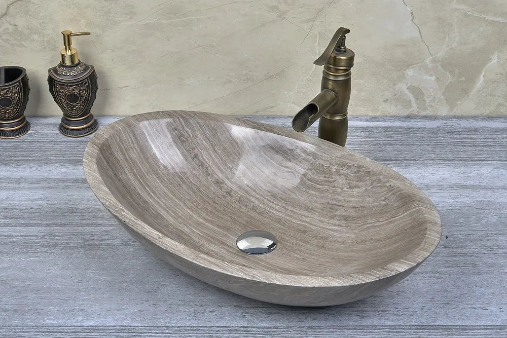INFINITY ART BASIN NATURE STONE OVAL MARBLE 500MM