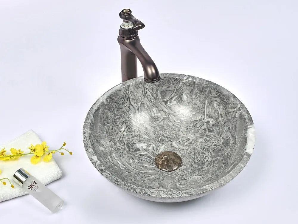 INFINITY ART BASIN NATURE STONE ROUND MARBLE 420MM