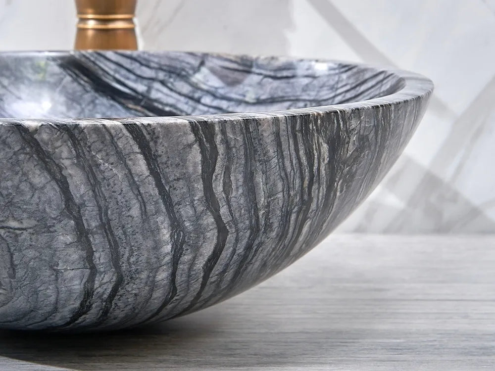 INFINITY ART BASIN NATURE STONE ROUND MARBLE 420MM