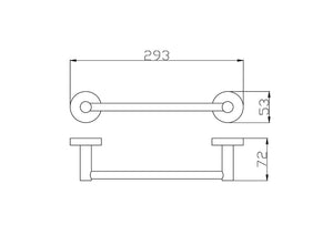INSPIRE RONDO SINGLE NON-HEATED TOWEL BAR BLACK 250MM