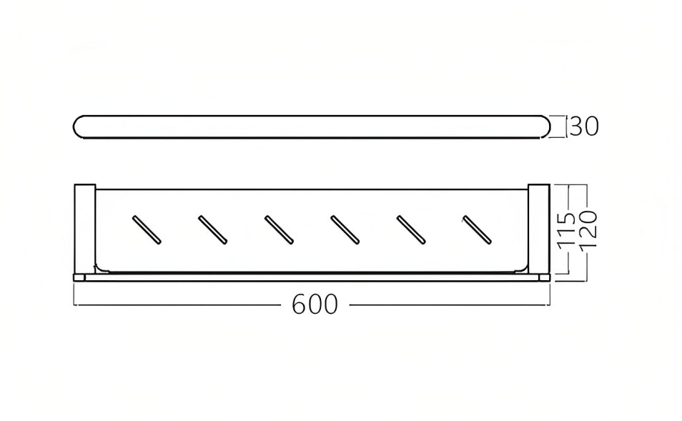 INSPIRE VETTO METAL SHELF BRUSHED NICKEL 600MM