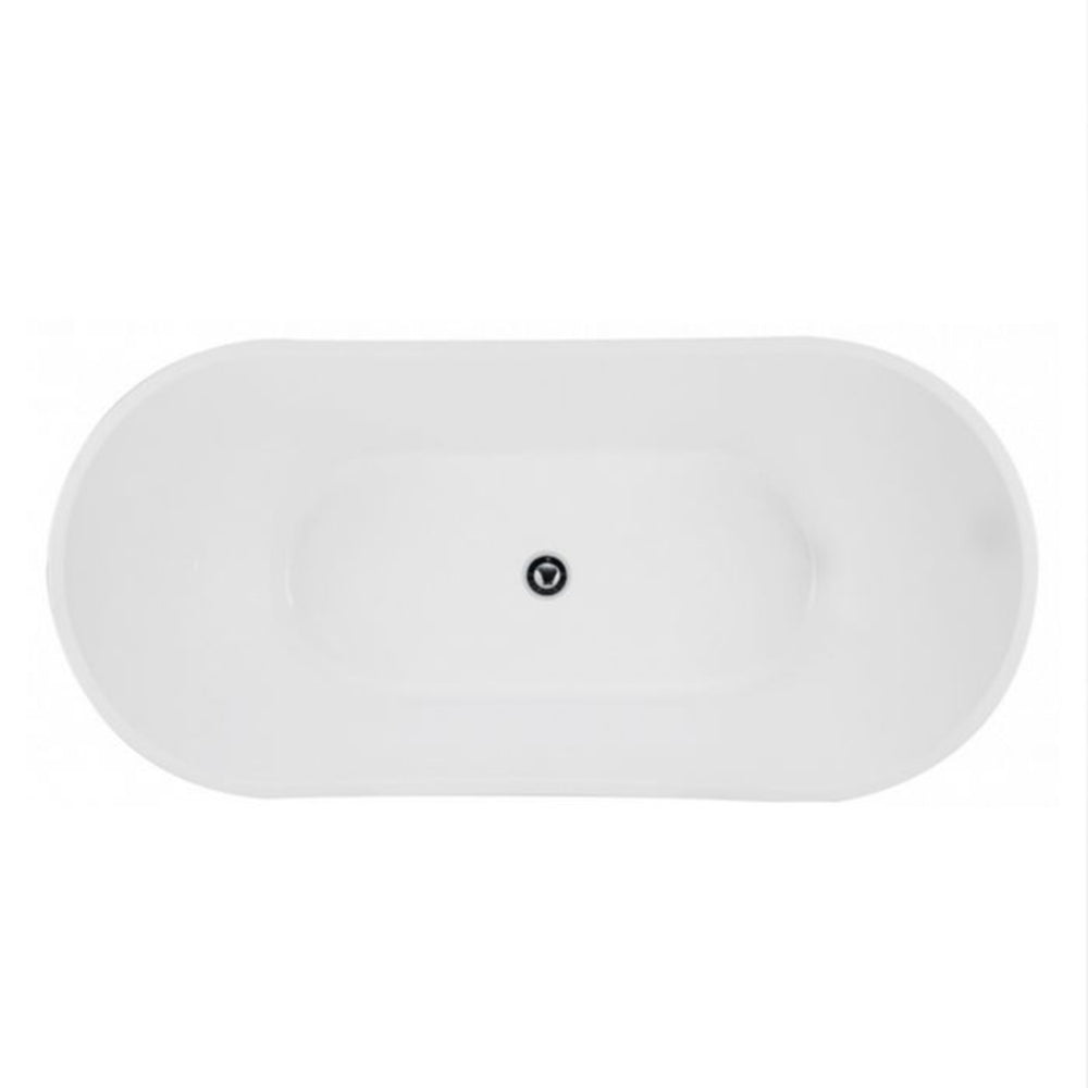 INSPIRE VIVA HIGH-BACK FREESTANDING BATHTUB GLOSS WHITE 1500MM