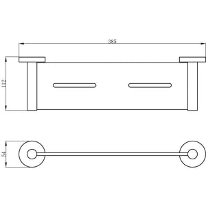 IKON OTUS BLACK METAL SHELF GUN METAL 385MM