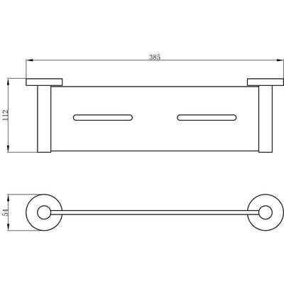 IKON OTUS BLACK METAL SHELF BRUSHED NICKEL 385MM