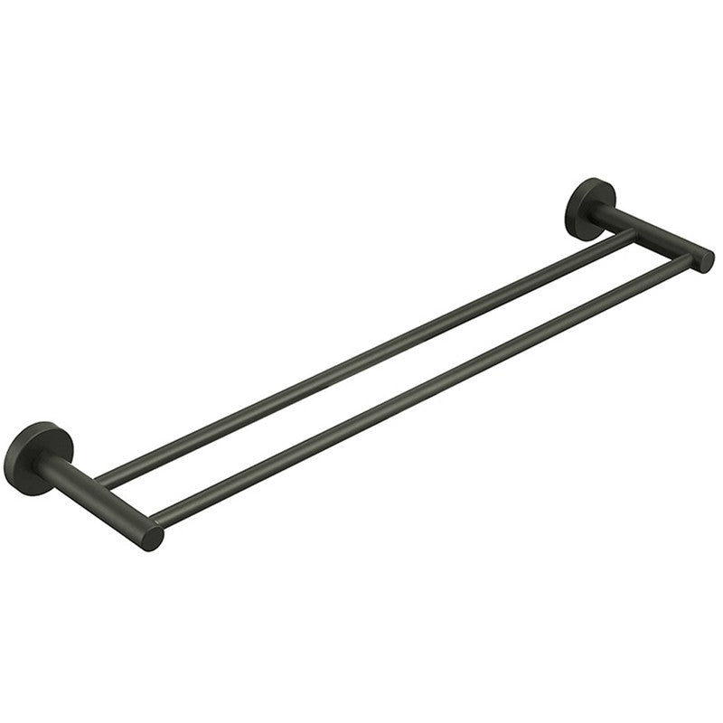 IKON OTUS DOUBLE NON-HEATED TOWEL RAIL MATTE BLACK 600MM AND 750MM