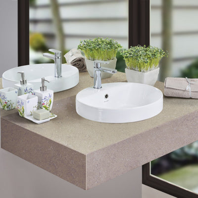 JOHNSON SUISSE GEMELLI OVAL SEMI-INSET BASINS WHITE 450MM