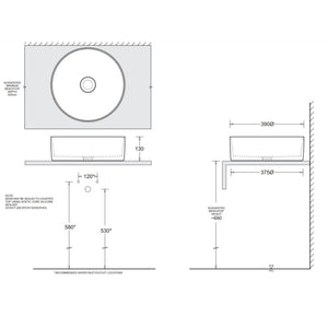 JOHNSON SUISSE VENEZIA ROUND COUNTER TOP BASINS ASH 390MM