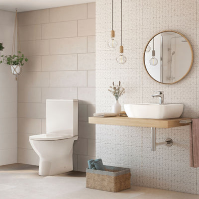 JOHNSON SUISSE EMILIA RIMLESS FLUSH TO WALL TOILET GLOSS WHITE