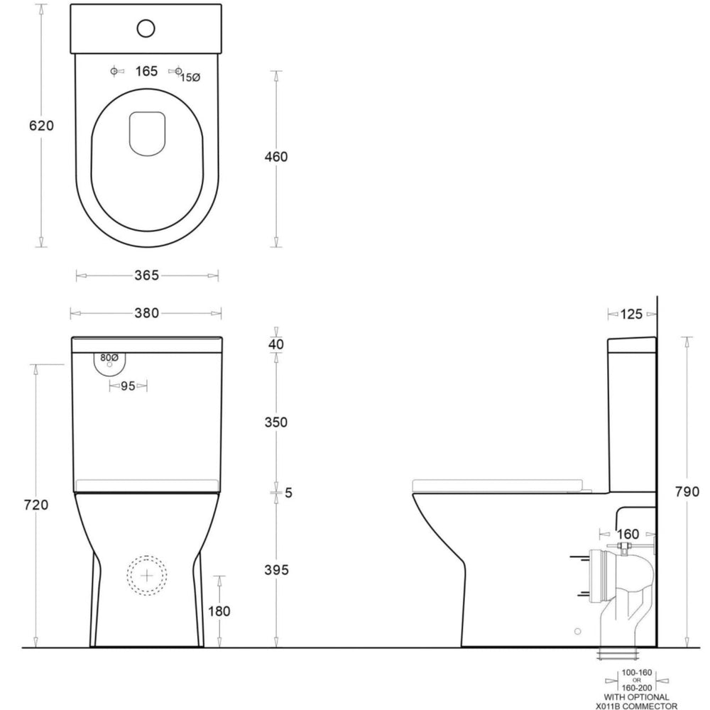JOHNSON SUISSE EMILIA RIMLESS FLUSH TO WALL TOILET GLOSS WHITE