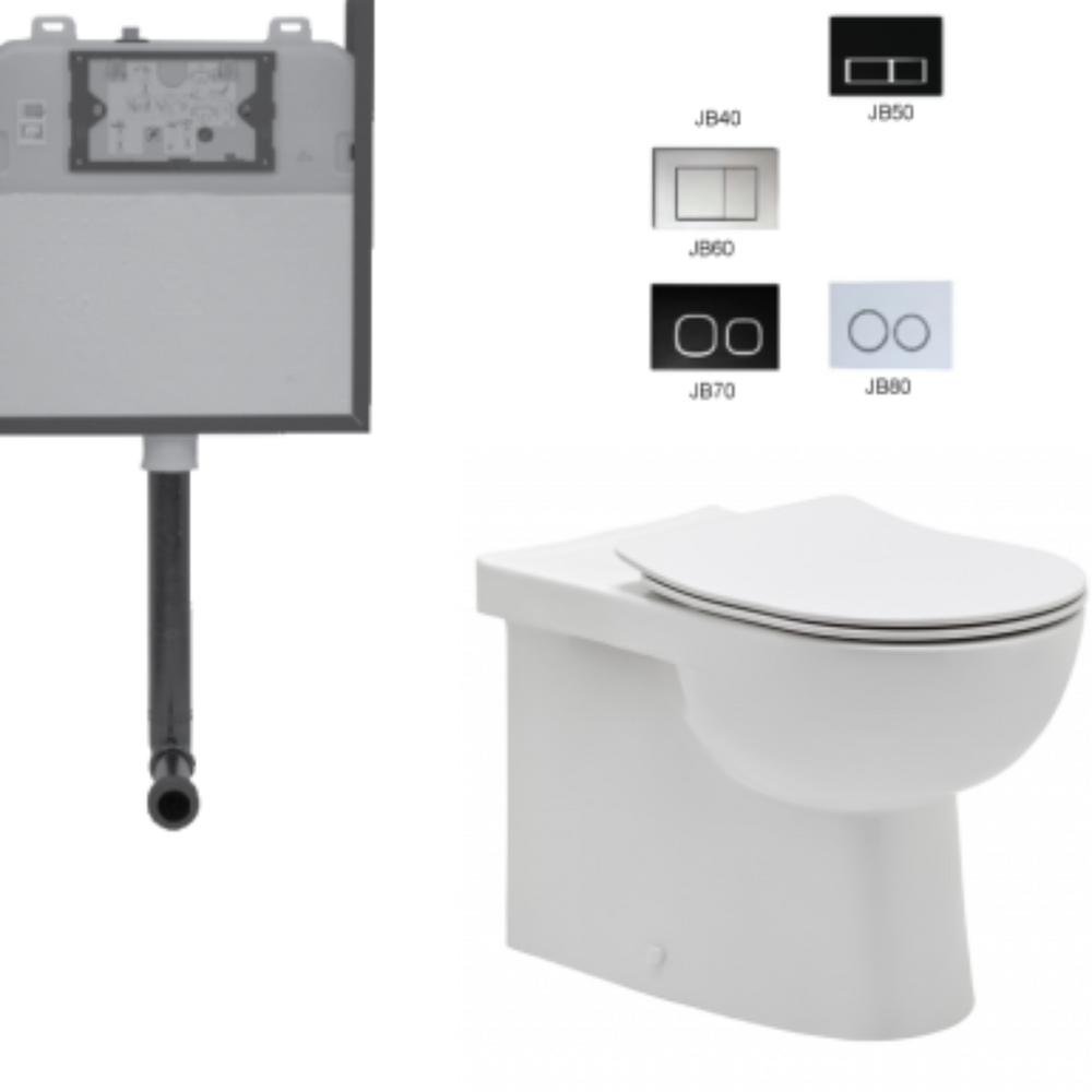 JOHNSON SUISSE TOLEDO XTRA ECONOFLUSH RIMLESS CONCEALED TOILET GLOSS WHITE